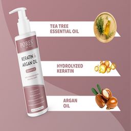 PORES Be Pure Set Of 2 Keratin & Argan Oil For Smooth & Shiny Hair Hair Shampoo-250ml Each image 2