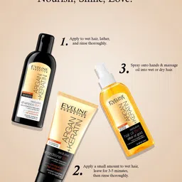 Eveline Cosmetics Argan & Keratin 8 In 1 Exclusive Shampoo - 150ml image 4
