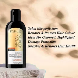 Eveline Cosmetics Argan & Keratin 8 In 1 Exclusive Shampoo - 150ml image 3