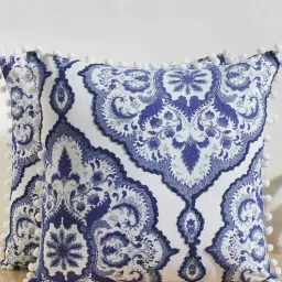 jamio firati Blue Cotton Traditional 18x18 inches Cushion Covers (Set of 5)-picture-10