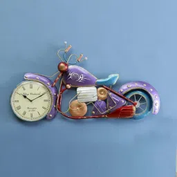 craft tree Metal Blue Colour Bike Wall Clock-picture-43