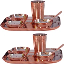 dynore Pack of 12 Stainless Steel Bottom Copper Plating Dinner Set-picture-32