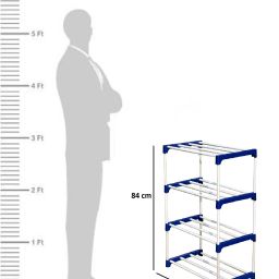 cmerchants Multi Organiser BLue-4 Book Shelf Metal Open Book Shelf image 4