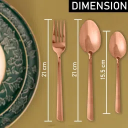stallaa Modern Design & Mirror Polished, Dishwasher Safe (Copper) Stainless Steel Cutlery Set image 4