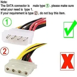 A1 Galaxy 4 Pin SATA Power Y Cable for Internal Hard Disk Drive HDD, SSD & DVD Writer (Pack of 2),Multi-Colored USB Hub image 4