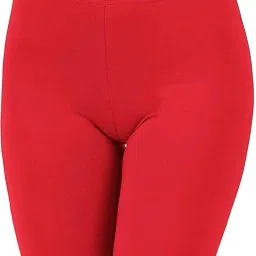 Solid Women Red Basic Shorts-image-2