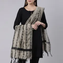 Souchii Striped Tasselled Dupatta-picture-41
