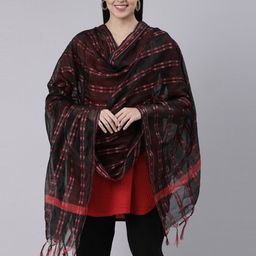 Souchii Striped Tasselled Dupatta-27