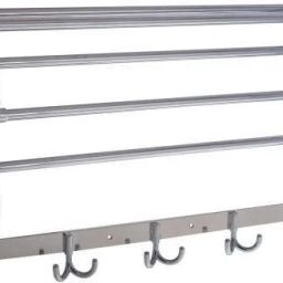 Premium Stainless Steel Folding Towel Rack/Towel Stand/Hanger/Bathroom Accessories(18 Inches) Chrome Plated Towel Holder 18 inch 1 Bar Towel Rod-78