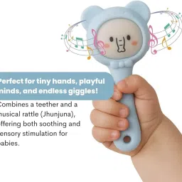 beeby Silicone Rattle Teether | BPA-Free for Easy Teething | Jhunjuna 3 to 24 Months Teether image 2