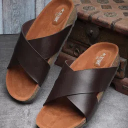REFOAM Men Brown Comfort Sandals-image-1