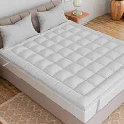 CURIOUS LIFESTYLE White 1000 GSM Microfibre Double Size Mattress Topper-image-96
