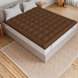 CURIOUS LIFESTYLE Brown 1000 GSM Microfibre King Size Mattress Topper-image-80