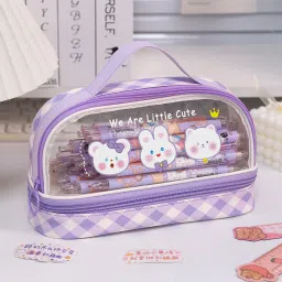 Pencil Case Stationery Items for Girls and Boys, Pencil Pouch for School College Cute Art Polyester Pencil Box-picture-39