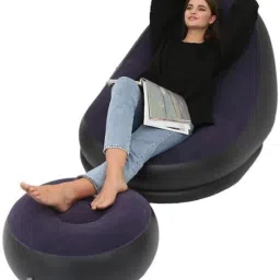 Inflatable single sofa Lounge Chair with Footrest electric airblower Inflatable Sofa/ Chair-37