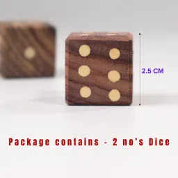 yasbavu WOODEN SQUARE DICE CUBE FOR PLAYING SNAKE LADDER LUDO Board Game Accessories image 2