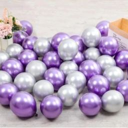 Solid Hd/Mettalic 100 Ballons Purple,Silver For Kids/Adult/Party/Birthday Decorations Balloon-24
