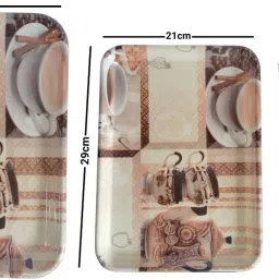 wishtaara Designer Multipurpose Trays ( Set of 3 pcs) Tray Serving Set image 3
