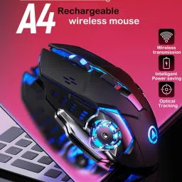 coolcold Wireless Rechargeable Gaming Mouse With RGB, 2400 DPI LED Backlight 6 Button Wireless OpticalGaming Mouse image 5