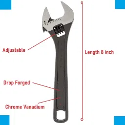 exotic arcade Combo of Spanner Set (6-22mm), 8 Inch Adjustable Wrench & 10 Inch Pipe Wrench || Best Quality Heavy Duty Single Sided Pipe Wrench image 3