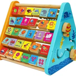 5 in 1 Wooden Activity Triangle Cube for Montessori Babies Educational Toy-2