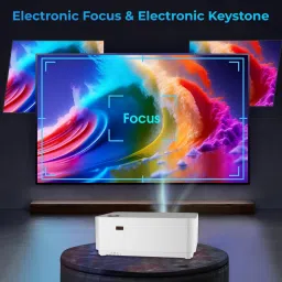 Omex 4K Android Dolby Audio Dual Wifi 5G BT5.0 6D Keystone E-Focus 9500LM ( 750 ANSI) (9500 lm / 2 Speaker / Wireless / Remote Controller) Portable Projector image 5