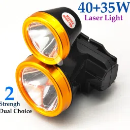 45+35W 2 in 1 Adjustable Laser LED Rechargeable Head Torch Light For Long Range 5 hrs Torch Emergency Light-image-21