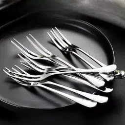 Heavy steel fruit fork Stainless Steel Salad Spoon Set-image-77