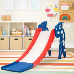 3 in 1 Tiny Tumble Baby Slides for Kids with Basketball Set & Handrails-18