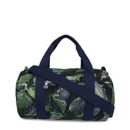 BAOMI Black & Green Printed Nylon Duffel Bag-15