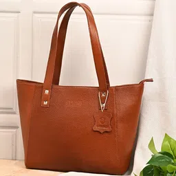 SAMTROH Textured Leather Structured Tote Bag-15