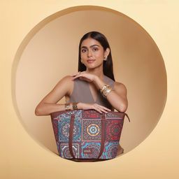 ZOUK Ethnic Motifs Printed Half Moon Sling Bag with Applique-7