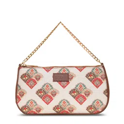 ZOUK Ethnic Motifs Printed Bowling Baguette Bag Handbags image 3