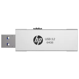 HP 818w 64GB USB 3.2 Flash Drive (Built-in Keyring Loop, 8Y6S9AA, Silver) image 1