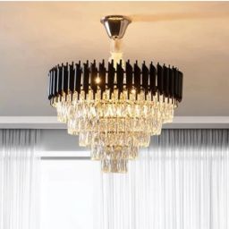 Chandelier crystal Modern 500mm black gold ceiling light Chandelier Ceiling Lamp-image-6