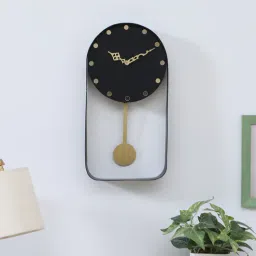 mint furnish Harmony Black & Gold Iron Pendulum Pendulum Wall Clock-picture-5