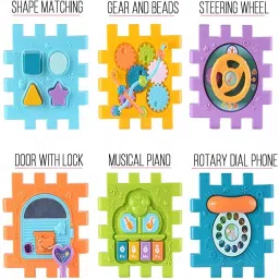 longmire Activity Cube Shape Sorting Mechanical Play for Toddlers and Kids (Multicolor) image 5