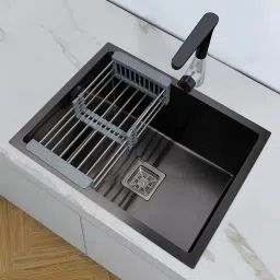 24 X 18 X 10 Kitchen Sink Black Handmade Single Bowl Sound Proof Stainless Steel Matt Finish Undermount Stainless Steel Kitchen Sink Single Bowl Heavy Duty_08 Vessel Sink-image-74