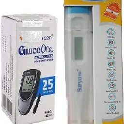 Dr. Morepen BG-03 25 Glucometer Strips with Thermometer 25 Glucometer Strips-11