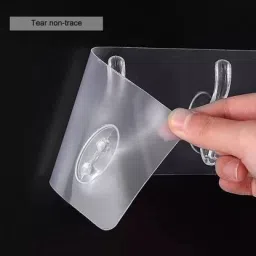 6 in 1 Self Adhesive Wall Hooks, Heavy Duty Sticky Hooks for Hanging Transparent, Clear Towel Holder-7