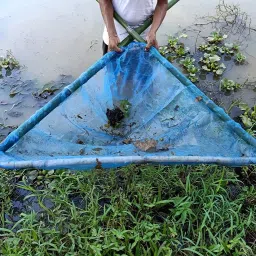 das departmental store Hand Pulling Triangular Shape Pond, Lake, Paddy Field, River Stream Edge Fishing Net image 2