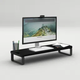 Wooden Monitor Stand Organizer Desktop Ergonomic Monitor Riser Laptop Stand Engineered Wood Office Table-12