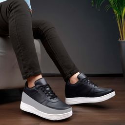 bxxy Men's 7.62 Cm Hidden Height Increasing Stylish Black Casual Sneaker Laceup Shoes Running Shoes For Men-picture-43