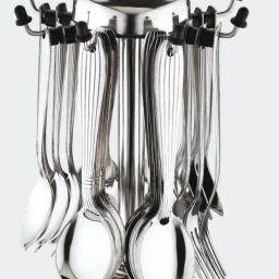 finner Stainless Steel Cutlery Set with stand - Set of 24 (Contains: 6 Master Spoons, 6 Tea Spoons, 6 Forks, 6 Soup Spoons) Stainless Steel Cutlery Set (Pack of 25) Disposable Steel Cutlery Set image 2