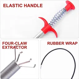 shreejee Catcher Drain Cleaner Spring, Claw | Jaw Hook Clog Remover Tool X1.2867 Hair Extension-picture-48