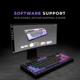 Kreo Swarm Wireless Mechanical Gaming Keyboard, 5-Pin Hot Swap PCB and RGB Backlight Wireless Tenkeyless Gaming Keyboard Compatible with Desktop, Laptop, Mac with gaming mode ,stand support,Wireless Mechanical Gaming Keyboard image 4