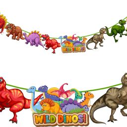 Dinosaur Birthday Banner, Dinosaur Party Supplies Decorations Banner-image-84