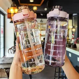 LargeCapacity Water Bottle Motivational 2000 ml Water Bottle-image-66