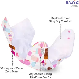 superbottoms BASIC 2 Cloth Diapers Washable & Reusable for 3M-3Y (2 Shells + 2 Inserts) image 4
