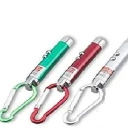Flysmart Light, LED Flashlight Torch Laser Pointer (Pack of 3 ) with 3 Button Size Cell-27